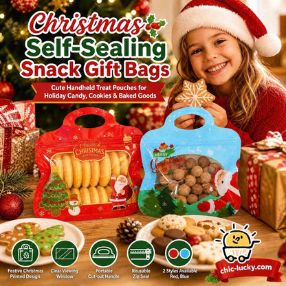 🎁50% KORTING!!! 🎅 Gemakkelijk te vullen, gemakkelijk te sluiten🎄 Feestelijke, zelfklevende snoepzakjes – met kerstman- en sneeuwpopmotief | Hersluitbaar, voedselveilig en perfect voor koekjes, chocolaatjes en kleine cadeautjes🎅⛄