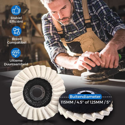 🔥 Vilten polijstschijf met klep – Professionele glans in seconden, nu tijdelijk 50% korting