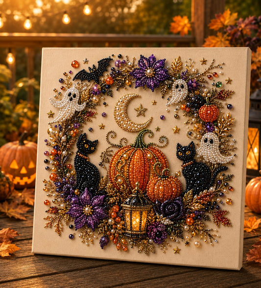 🔥 Laatste dag 50% korting – 👻✨ Halloween Parelkunst DIY Kit – Maak van kleine parels griezelig schattige creaties