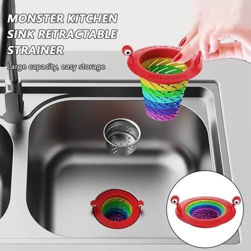 🌈 Uitschuifbaar keukenafvoerfilter – vangt voedselresten op en helpt verstoppingen te voorkomen