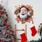 🎅 3D Kerstman Muursticker – Peel & Stick Kerstdecoratie voor een Magische Feestelijke Look