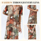 💥Dames midi-jurk met levendige print en V-hals