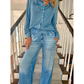 🌙 Denim Dreams Pyjamaset – Comfortabele pasvorm, zachte loungewear met denimlook voor de hele nacht comfort 🌟