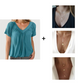✨ 50% KORTING 💖 Dames Casual Geplooide V-hals Korte Mouw Top