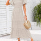 👗Casual damesjurk met bloemenprint, korte mouwen, ruches, hoge taille en zwierige pasvorm