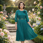 💝💝 50% korting 👗✨ Geplooide midi-jurk voor dames met riem: tijdloze elegantie en verfijnde stijl, perfect voor elke gelegenheid 💖🌸