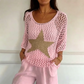 ⏰50% korting💥Damesmode Ronde Hals Gehaakte Gebreide Mesh Top
