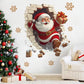 🎅 3D Kerstman Muursticker – Peel & Stick Kerstdecoratie voor een Magische Feestelijke Look