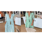 🟌Lenteaanbieding: 50 % korting👗Boho-jurk met bloemenprint, V-hals, hoge taille en A-lijn silhouet
