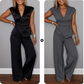💋 Elegante 2-delige dames set – V-hals top & broek