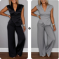 💋 Elegante 2-delige dames set – V-hals top & broek