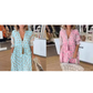 🟌Lenteaanbieding: 50 % korting👗Boho-jurk met bloemenprint, V-hals, hoge taille en A-lijn silhouet