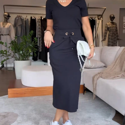 ⏳Beperkte tijd 49% korting💥Dames V-hals top en rokset
