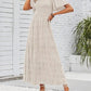 👗Casual damesjurk met bloemenprint, korte mouwen, ruches, hoge taille en zwierige pasvorm