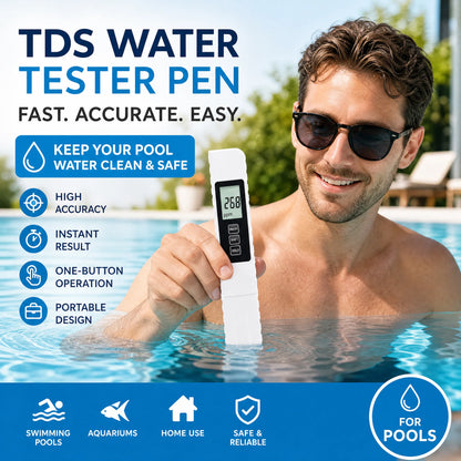 ✨ 3-in-1 TDS Waterkwaliteitstester - Meet TDS, Geleidbaarheid & Temperatuur met LCD-scherm voor Thuis & Aquarium 🌊📱