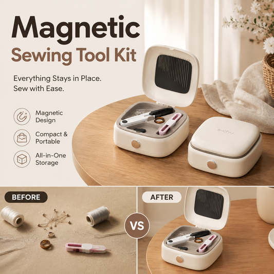 🧵 40-delige magnetische naaiset – draagbare organizer met dubbele laag