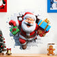 🎅 3D Kerstman Muursticker – Peel & Stick Kerstdecoratie voor een Magische Feestelijke Look