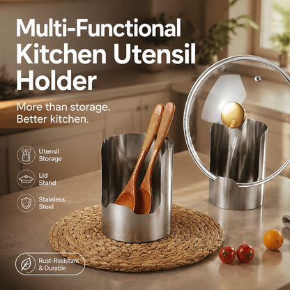 🔥 50% KORTING 🍳 Multifunctionele Keukengerei Organizer – RVS Opbergrek | Ruimtebesparend, Stevig & Makkelijk Schoon te Maken ✨