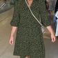 👗Dames Trendy Luipaardprint Jurk met V-hals en Losse Pasvorm