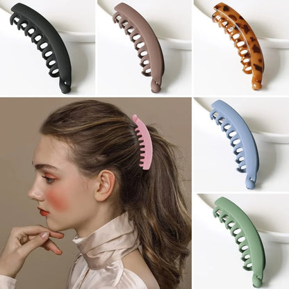 🌸Verticale haarspeld voor paardenstaart – Banana Clip😍