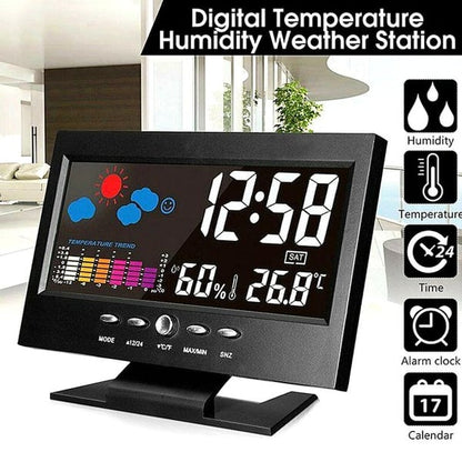 🔥Digitale LED Temperatuur Vochtigheidsmonitor Weersvoorspelling LED Tafelwekker🔥