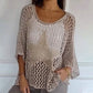 ⏰50% korting💥Damesmode Ronde Hals Gehaakte Gebreide Mesh Top