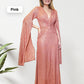 🔥Hete verkoop 50% korting💖Shine Brighter Sequin Cape Sleeve Cross Waist Avond Maxi-jurk