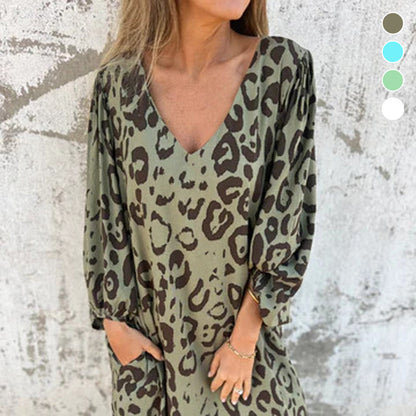 💐Promotie nieuwe producten - 49% KORTING🔥Flowy jurk met V-hals en zakken