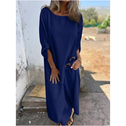 🌸Nieuwe collectie, warme uitverkoop 🔥Elegant damespak van katoen en linnen (set van 2 stuks)