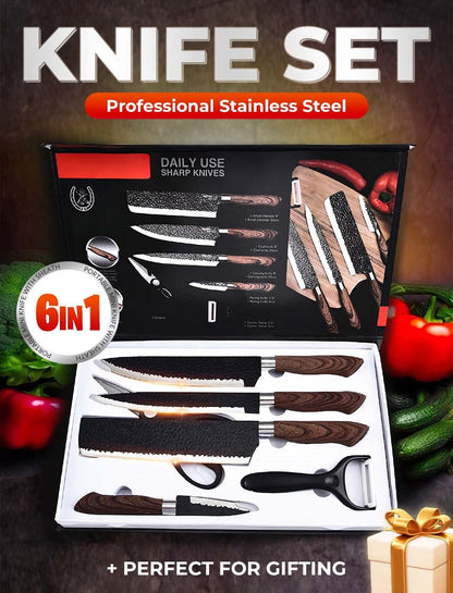 ⏳Tijdelijke aanbieding⏰Duitse professionele koksmesenset - 6-delige set