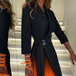 💕2025 Hot Sale💕 ombre Revel Neck Band Taill Ploeged Blazer Jurk