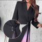 💕2025 Hot Sale💕 ombre Revel Neck Band Taill Ploeged Blazer Jurk
