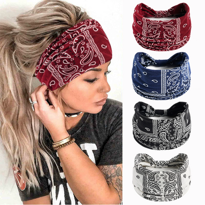 🌸Bohemian Yoga Hoofdband: Amerikaans Bloemenpatroon, Zweetabsorberende Haarband🎀💧