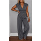 💋 Elegante 2-delige dames set – V-hals top & broek