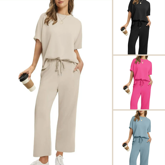 🌸Nieuwe collectie 49% KORTING 💖 Set van zachte, casual top en broek voor dames