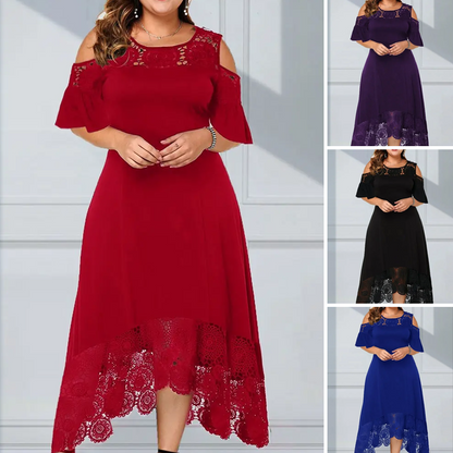 🔥2025 Hete verkoop 49% korting🔥Elegante Jurk met Blote Schouders en Kanten Zoom voor Dames