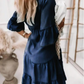 👗Zomerjurk met Franje en V-Hals - Lichte Denimlook
