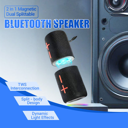 2-in-1 Magnetische, Dubbel Splitsbare Bluetooth Luidspreker