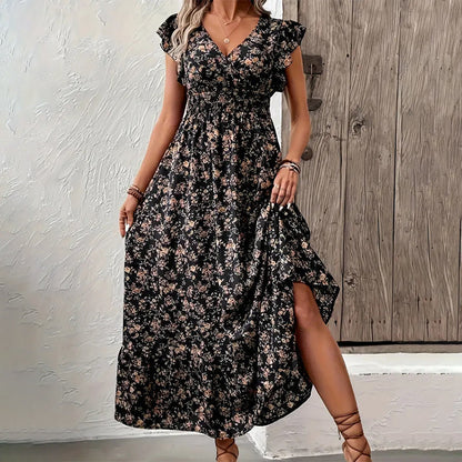 💃Tijdelijke aanbieding 2026 – 50% korting☀️ Luchtige maxi-jurk met V-hals en bloemenprint