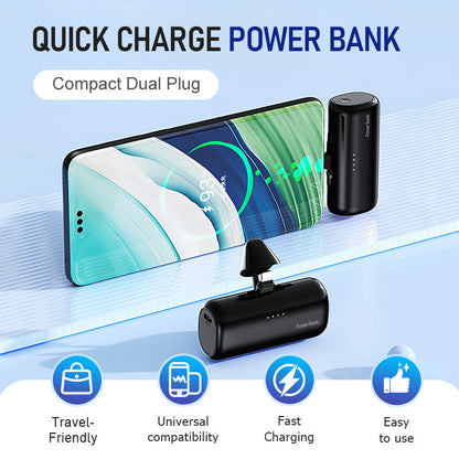 Compact Dual Plug Quick Charge Power Bank