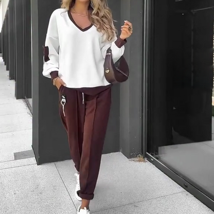 🎉GRATIS VERZENDING🎉 Color-Block Pullover Hoodie & Joggingbroek Set