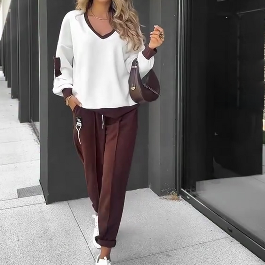 🎉GRATIS VERZENDING🎉 Color-Block Pullover Hoodie & Joggingbroek Set