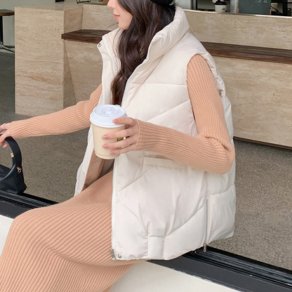 Dames vest met losse opstaande kraag