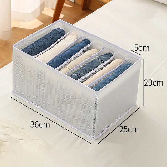 🔥 2026 Vernieuwde Kleding Organizer – 7 Vakken voor Jeans, Broeken & Leggings