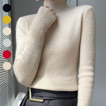 Halfhoge gebreide trui met voering