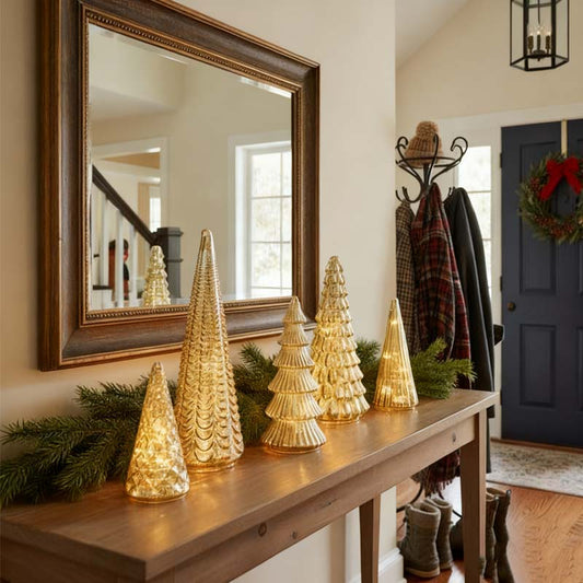 🎄Vroege kerstuitverkoop✨5-delige decoratieve verlichte harsbomenset【✈️gratis verzending】