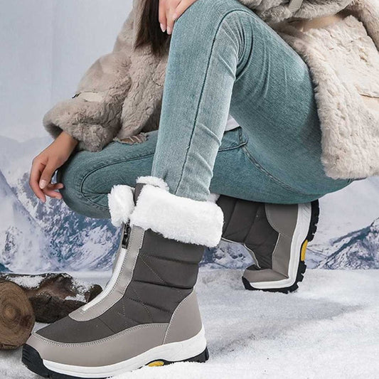 🔥 49% KORTING ! ✨ Antislip Winterlaarzen voor Dames - Warme Binnenvoering, Gemakkelijk Ritsontwerp, Geschikt voor Sneeuw en IJs ❄️👢