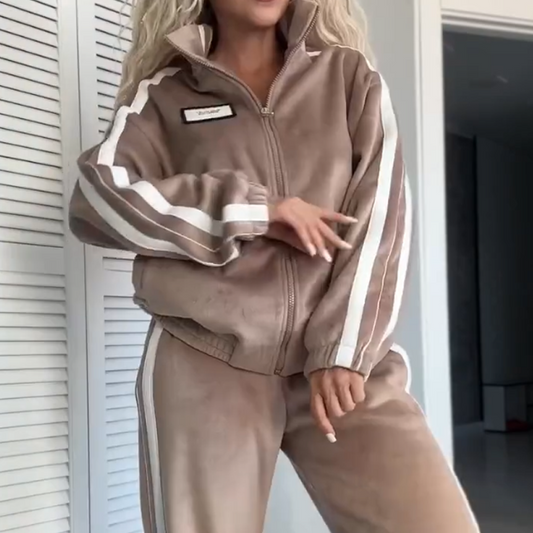 🎄 2025 Hete verkoop 49% KORTING! Trendy Tweedelige Dames Set met Kleurblok & Comfortabele Elastische Taille