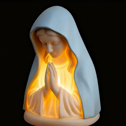 ✨ Elegant Religieuze LED Nachtlamp – Sculpturaal Ontwerp, Warme Ambient Licht & Batterijbedreven
