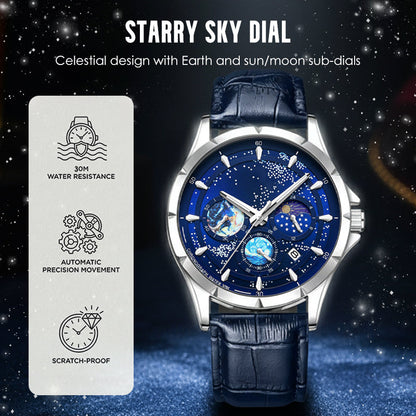 ⌚Lichtgevend sterrenhemelhorloge voor heren